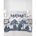 thumbnail image 3 of Blue Forests Tree Twin XL Size Down Alternative Comforter, Lightweight Comforter Quilt Bedding Set with Pillow Shams Pine Maple Trees Nature Pure Color All Seasons Bed Comforter Duvet Insert 68"x98", 3 of 7