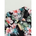 thumbnail image 3 of Traje de verano para bebé niño, conjunto casual de camisa de manga corta con botones y pantalón corto con estampado tropical, 3 of 4