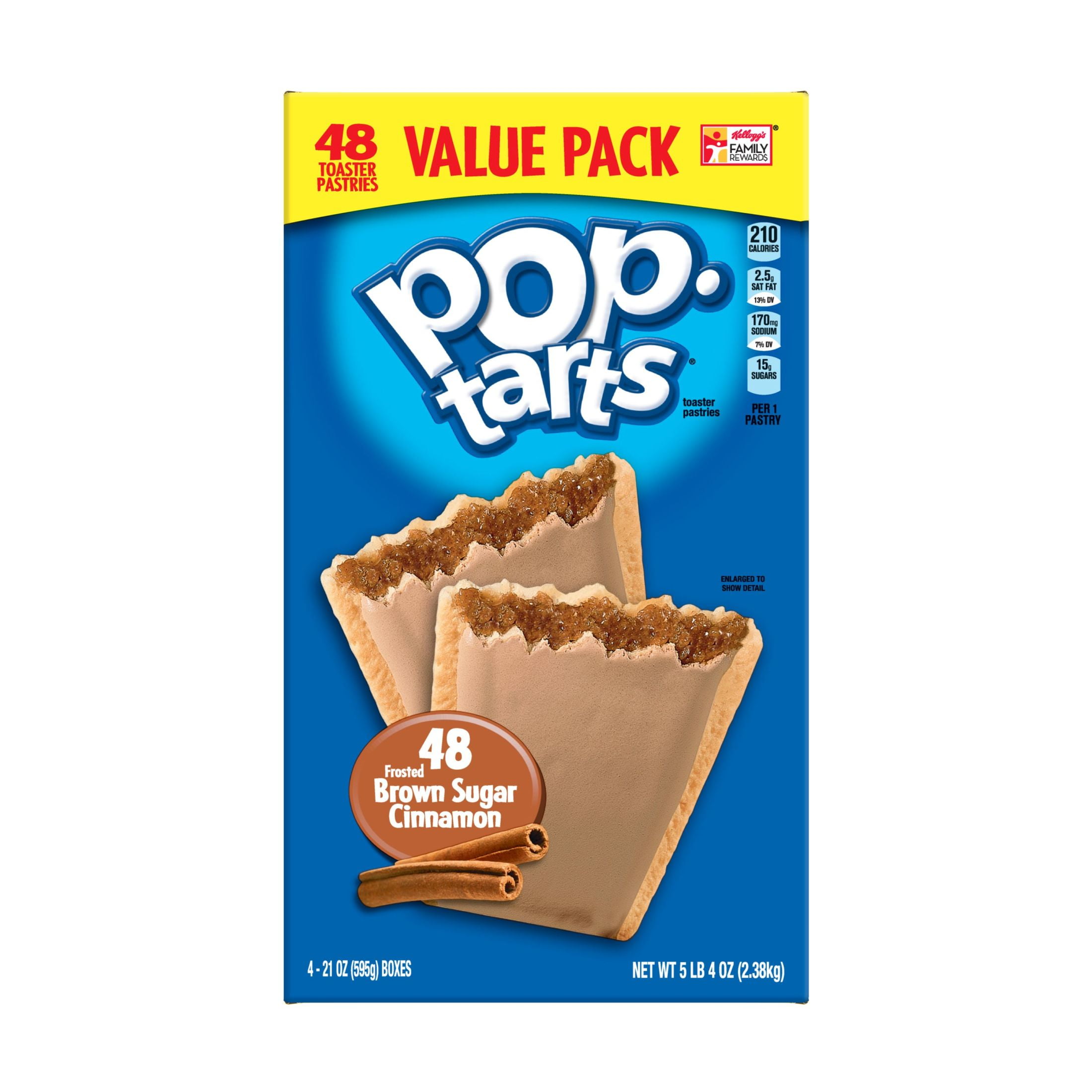 Pop-Tarts Frosted Brown Sugar Cinnamon Breakfast Toaster Pastries, 84 oz, 48 Count