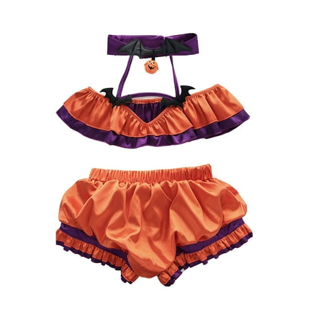 

Sayhi Limited Halloween Bikini Suit Pajamas Service Pumpkin Fun Sexy Home Pajamas for Women Sexy