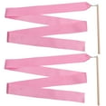thumbnail image 1 of 2Pcs Pink Satin Gymnastics Ribbon for Ribbon Dancing 11.6x2.4x0.4in, 1 of 8