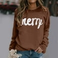 thumbnail image 4 of Merry Christmas Sweatshirts for Women 2025 Long Sleeve Crewneck Casual Cute Xmas Graphic Sweatshirt Pullover Tops, 4 of 6