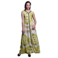 thumbnail image 1 of Bimba Robe Longue Décontractée d'Été Sans Manches à Fente avant Imprimée Teinture sur Nœuds pour Femmes - Grande, 1 of 5