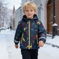 thumbnail image 2 of CAIVO Child Boys Girls Winter Coats Hooded Jacket Wear Kids Thicken Windproof Zipper Warm Outwear Long Sleeve Versatile Outerwear, 2 of 5