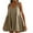 Khaki, variant on Plus Size Dresses for Women Tank Top Dress Women Casual Loose Solid Pleated Sleeveeless V-Neck Dress Gift for Women, S-2XL