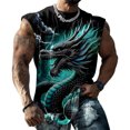 thumbnail image 2 of Yopmin Workout Tank Tops for Men Dragon Crew Neck Fashion Graphic Tank Tops Summer Sleeveless Shirts for Sports Fitness, 2 of 8