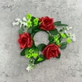 thumbnail image 4 of Artificial Rose Candle Ring Wreath Christmas Floral Wreaths Candlestick Romantic Table Centerpiece Decoration Suitable For Wedding Ceremony Valentines Day and Party Ambiance, 4 of 7