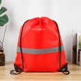 thumbnail image 4 of Reflective Stripe Drawstring Gym Backpack With Spacious Capacity Waterproof Sports Shoulder Bag For Running Cycling Gear Yellow, 4 of 5