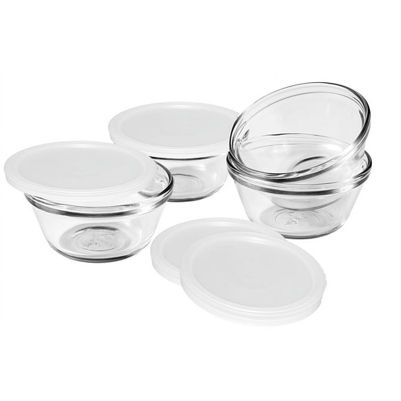 Anchor Hocking 6-Ounce Custard Cups with Lids, Set of 4