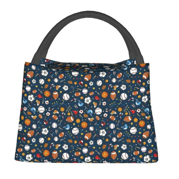 Fotbe Ball Sports Bolsa Térmica Portátil con Estampado, Bolsa de Entrega de Alimentos Aislada, Bolsa Reutilizable de Gran Capacidad para Comidas y Supermercado