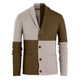 thumbnail image 2 of Fashnice Men Cardigan Sweater Open Front Sweaters Color Block Outwear Knitted Winter Cardigans Beige XXL, 2 of 6
