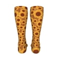 thumbnail image 6 of Bingfone Brown Wood Grain Sunflower A Print Compression Socks for Women and Men Long Socks for Running Athletic Cycling Nurse, 6 of 8