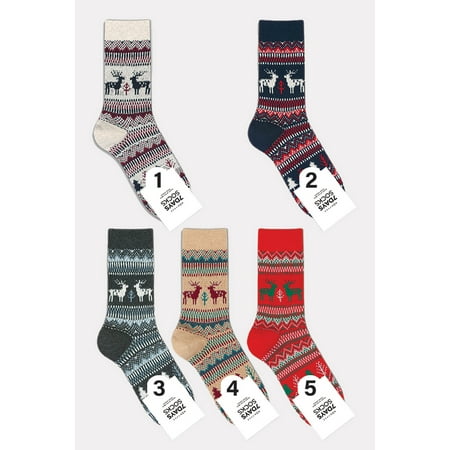 

Women s Crew Winter Nordic Deer Jacquard Socks - 5 Pair Set