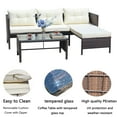 thumbnail image 4 of UHOMEPRP 3 Piece Rattan Patio Sofa Set, All-Weather Outdoor Patio Furniture Set, PE Rattan Wicker Patio Conversation Set with Table and Cushions, Modern Sectional Sofa Set for Patio Garden Poolside, 4 of 9