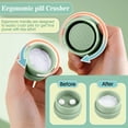 thumbnail image 4 of WJCA Multi-Function Pill Cutter with Dispenser & Cup, Splits and Crushes Vitamins Tablets, Stainless Steel Blade, Green, 4 of 7