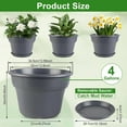 thumbnail image 2 of 13-inch-Plant-Pots, 4 Pack Large Planters for Outdoor Plants, Plastic Flower Pots Indoor with Drainage Holes & Trays, Classic Garden Pot Container for House, 2 of 14