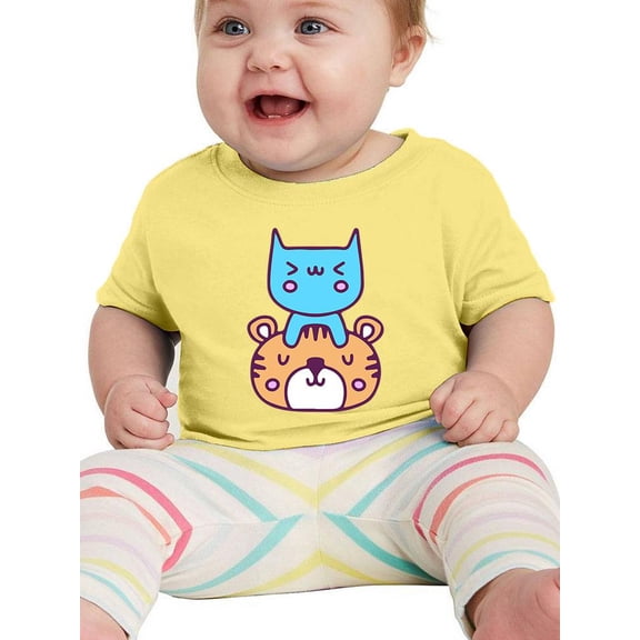 Cute Cat And Tiger T-Shirt Infant -Image by Shutterstock, 18 Months