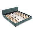 thumbnail image 4 of King Size Upholstered Bed ,comfortable upholstered bed frame, Chenille fabric, with headboard and solid bed frame. With drawer for storage-green(88.5''*85.5''*31''), 4 of 17
