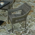 thumbnail image 3 of Merrick Lane Weather Resistant Indoor/Outdoor Stacking Patio Dining Chair with Steel Frame and PE Rattan - Gray, 3 of 11