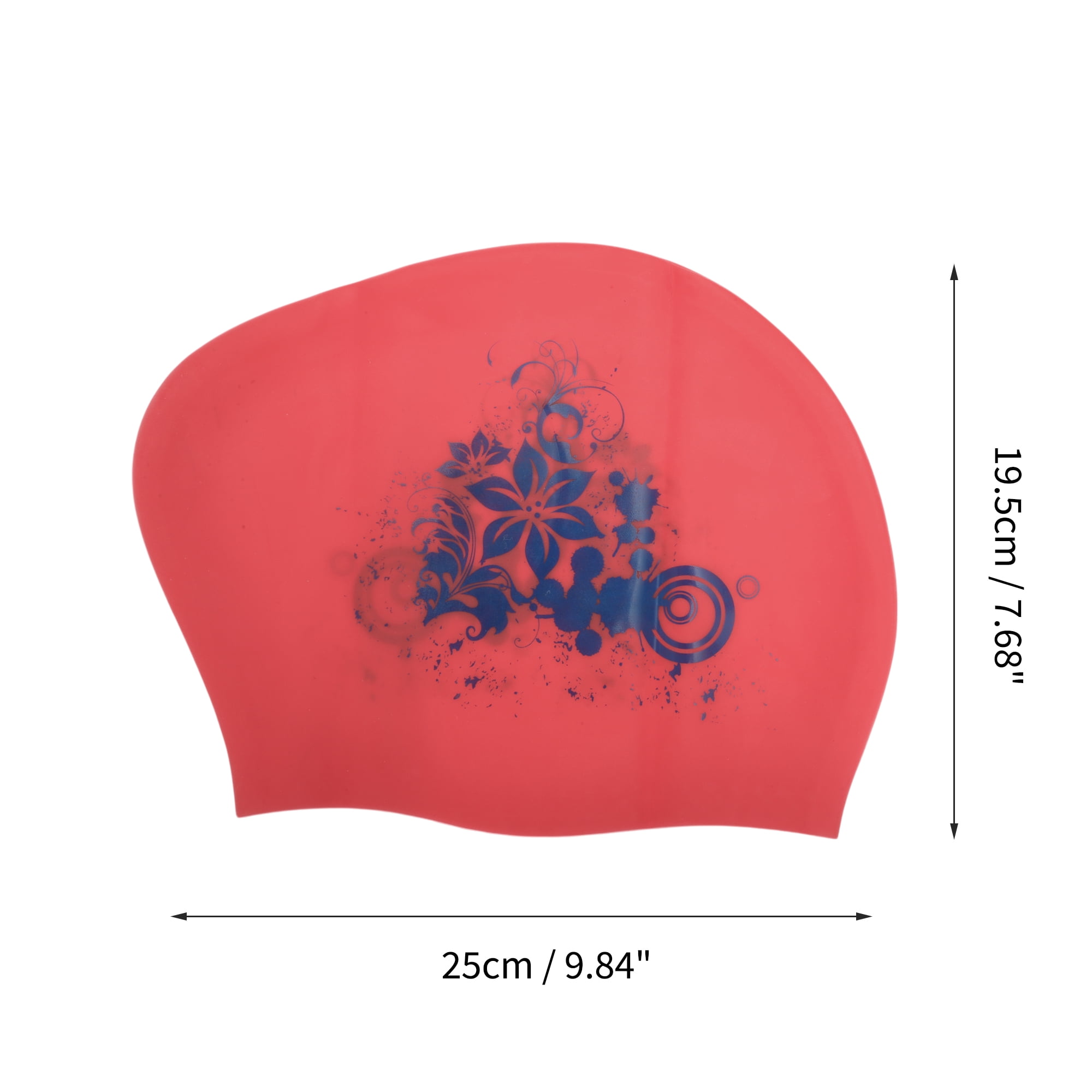 Unique Bargains Floral Pattern Swim Cap 1Pc Red