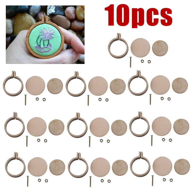 Mini Wooden Cross Stitch Hoop Ring Embroidery Circle Sewing Kit Frame Craft New 