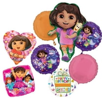 Anagram Dora's Birthday Party Supplies 8pc Foil Balloon Bouquet Decorations