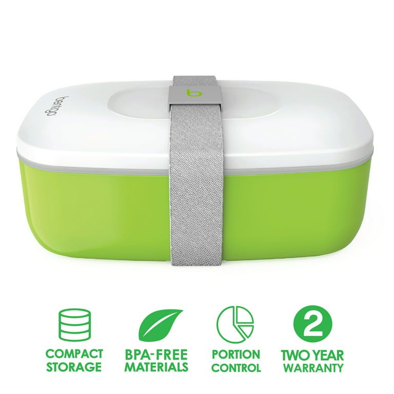 Bentgo Classic (Green) - All-in-One Stackable Lunch Box Solution - Sleek  and Modern Bento Box Design Includes 2 Stackable Containers, Built-in  Plastic Silverware, and Sealing Strap 