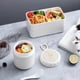 thumbnail image 3 of 3-piece set Wood texture Plastic Double-layer Lunch Box Soup Cup, 3 of 5
