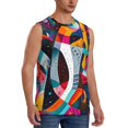 thumbnail image 3 of Salouo Abstract Jazz Instrumental Pattern Men's Sleeveless T Shirts,Men's Regular-Fit Tank Top Sports Shirt for Men Sleeveless Tank Shirt -Large, 3 of 6