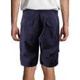 thumbnail image 2 of Men's Multi Pocket Cotton Regular Fit Embroidered Casual Fashion Cargo Shorts (Navy, 32), 2 of 3