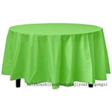 

12-Pack Premium Plastic 84-Inch Round Tablecloth Lime Green