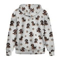 thumbnail image 5 of FOR U DESIGNS Dachshund Zip Up Hoodies for Women Trendy Hoodie Oversized Jacket Size 4XL Dog Paw Hooded Zip Up Sweatshirt Women Long Sleeve Sportswear with Drawstring, 5 of 7