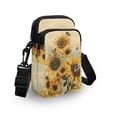 thumbnail image 3 of HELLHERO Sunflowers and Bee Adjustable Strap Sling Bag with 2 Zippers Polyester 4.33"x1.97"x7.09" for Adults, 3 of 7