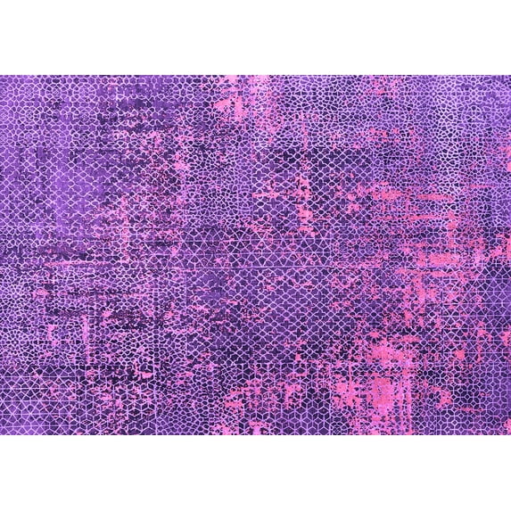 Ahgly Company Indoor Rectangle Oriental Purple Industrial Area Rugs, 2' x 4'