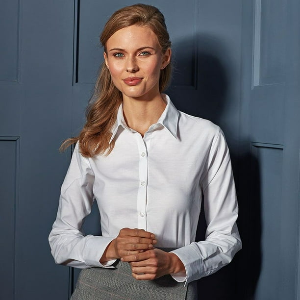 Premier Womens Signature Oxford Long Sleeve Work Shirt - Walmart.com