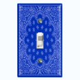 thumbnail image 1 of Metal Light Switch Plate Cover Blue Floral Bandana Paisley Tile Pattern TIL053, 1 of 13