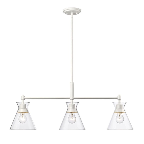 Malta 3-Light Linear Pendant in Matte White with Clear Glass