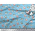 thumbnail image 3 of Soimoi Blue Moss Georgette Fabric Mignon Dahlia & Peony Floral Decor Fabric Printed 1 Yard 44 Inch Wide, 3 of 3