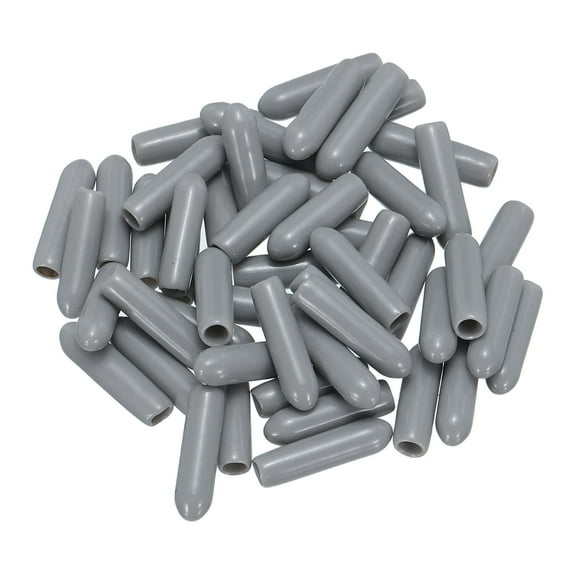 Uxcell Screw Thread Protectors End Caps Vinyl 50 Pcs 3mm Grey
