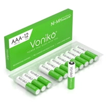 Voniko Rechargeable NIMH AAA Batteries 12 Pack, 1.2V 850mAh Recharge up to 1000x Times