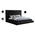 thumbnail image 4 of Maklaine Contemporary Upholstery Black Velvet King Bed, 4 of 5