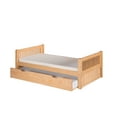 thumbnail image 2 of Camaflexi Twin Size Platform Bed with Twin Trundle - Mission Headboard - Natural Finish, 2 of 5
