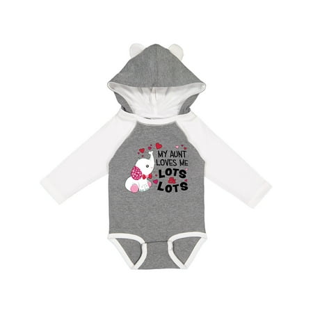 

Inktastic My Aunt Loves Me Lots and Lots- cute elephant Gift Baby Boy or Baby Girl Long Sleeve Bodysuit