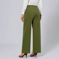 thumbnail image 7 of CFLVAEK Dressy Pants for Women High Waisted Business Casual Work Pant Solid Color Straight Wide Leg Trousers with Pockets Army Green M, 7 of 7
