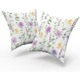 thumbnail image 2 of Spring Floral Pillow Covers 18×18 Inch Set of 2 Flower and Leaves Seasonal Decorative Indoor Throw Pillow Covers Cushion Cover for Home Decor Bedroom Living Room Couch Sofa Bed, 2 of 6