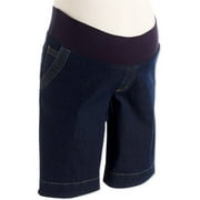 Maternity Demi-Panel Denim Bermuda Shorts