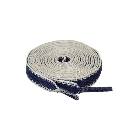 INSPIRE CHIC Unisex Color Block Stripe Canvas Flat Shoelace for Sneakers Blue White 130cm/51.18