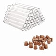thumbnail image 1 of Paquete de 40 tubos de ensayo de plástico con tapones de 20 ml para flores, para manualidades caseras de dulces, líquidos, especias, flores, 150x16 mm, 1 of 5