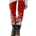 thumbnail image 2 of Mingw Festival Christmas Printed Leggings for Women Skinny Stretchy and Comfortable Yoga Pants Thermal Christmas Holiday Trousers,Multicolor,S, 2 of 5