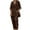 Brown, variant on under $5 JINMGG Two Piece Outfits Women, 2026 Fashion Fall Women's Summer Suit Fashion Solid Color Long Sleeve Trousers Casual Two-Piece Suit Wine XL